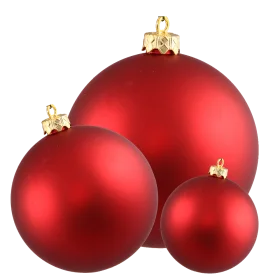 Classic Matte Red Christmas Ornament Spheres Festive Holiday Clipart Collection