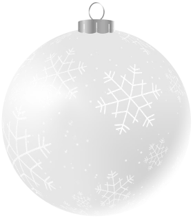 Delicate White Christmas Ornament Clipart with Intricate Snowflake Design