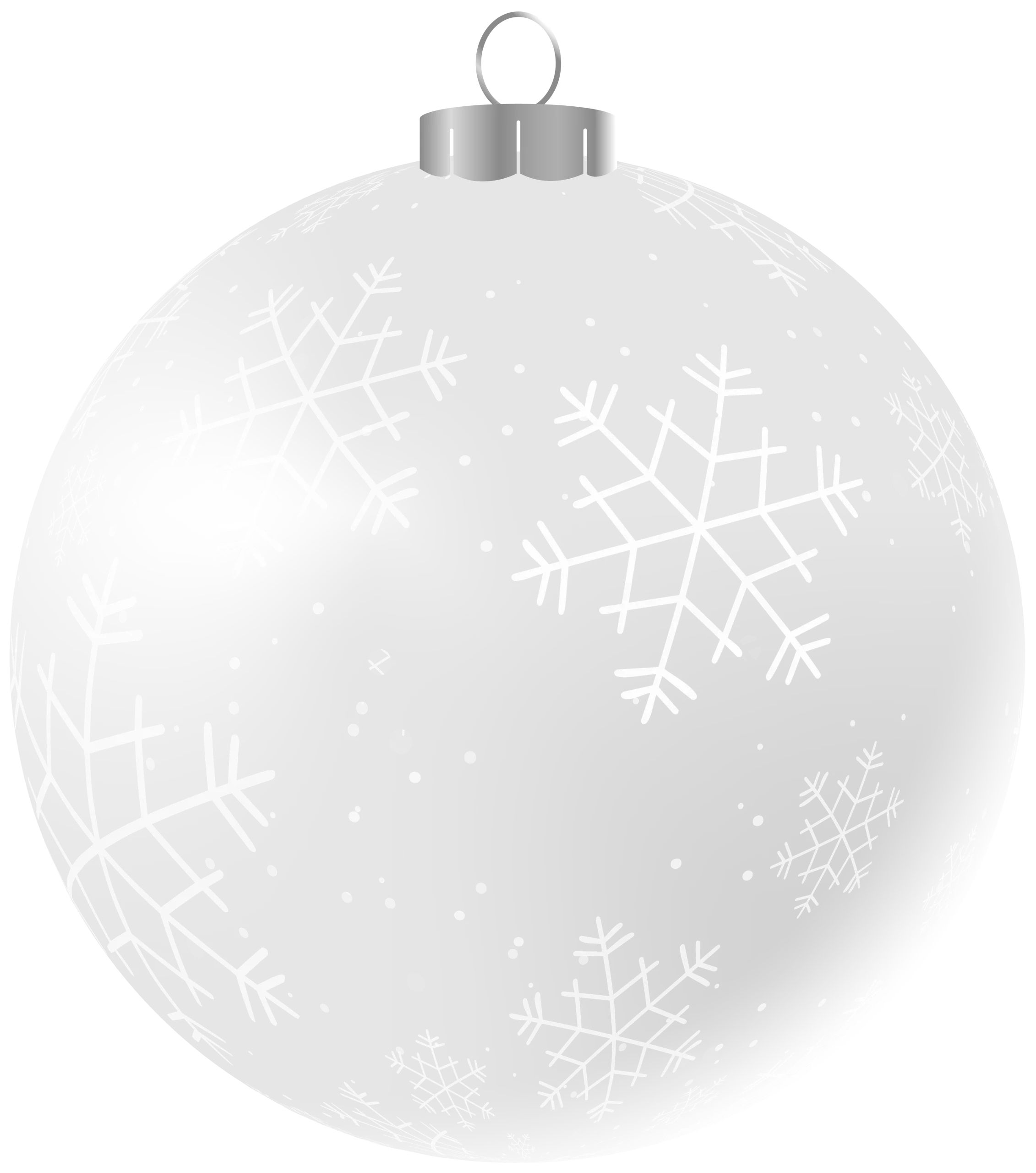 Delicate White Christmas Ornament Clipart with Intricate Snowflake Design