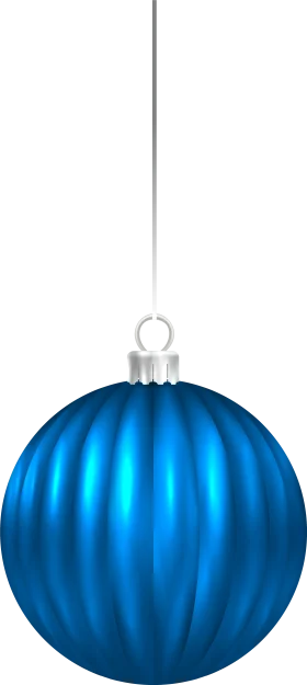 Elegant Blue Ribbed Christmas Ornament Clipart for Festive Decor