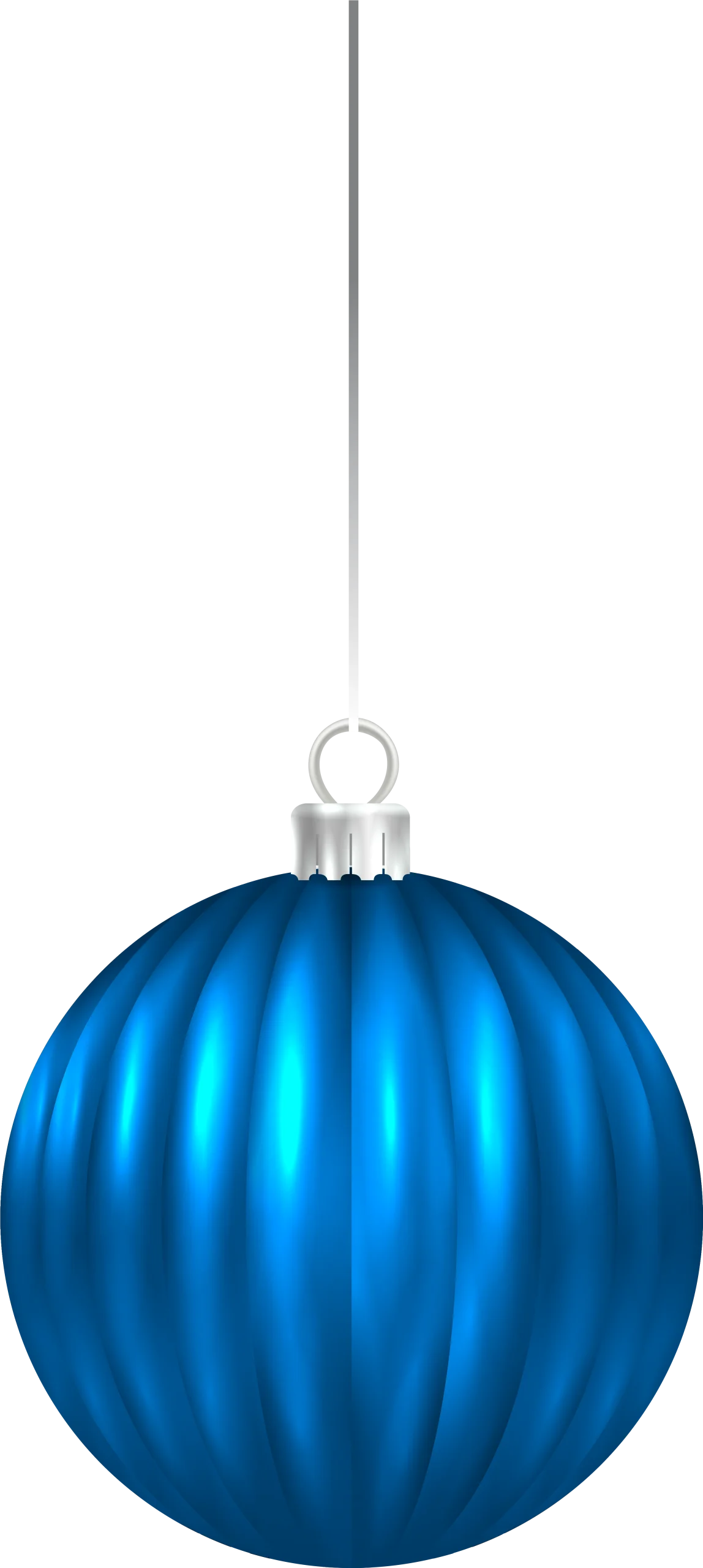 Elegant Blue Ribbed Christmas Ornament Clipart for Festive Decor