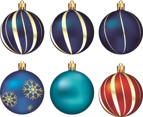 Elegant Christmas Ornaments Clipart Collection: Festive Baubles for Holiday Decor