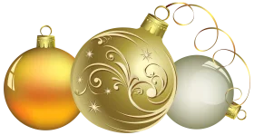 Elegant Christmas Ornaments Clipart: Metallic Holiday Decorations Shining Bright