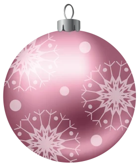 Elegant Pink Snowflake Christmas Ornament Clipart with Delicate Winter Design