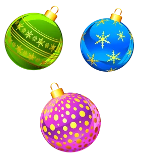 Festive Christmas Ornament Clipart Collection: Colorful Holiday Baubles