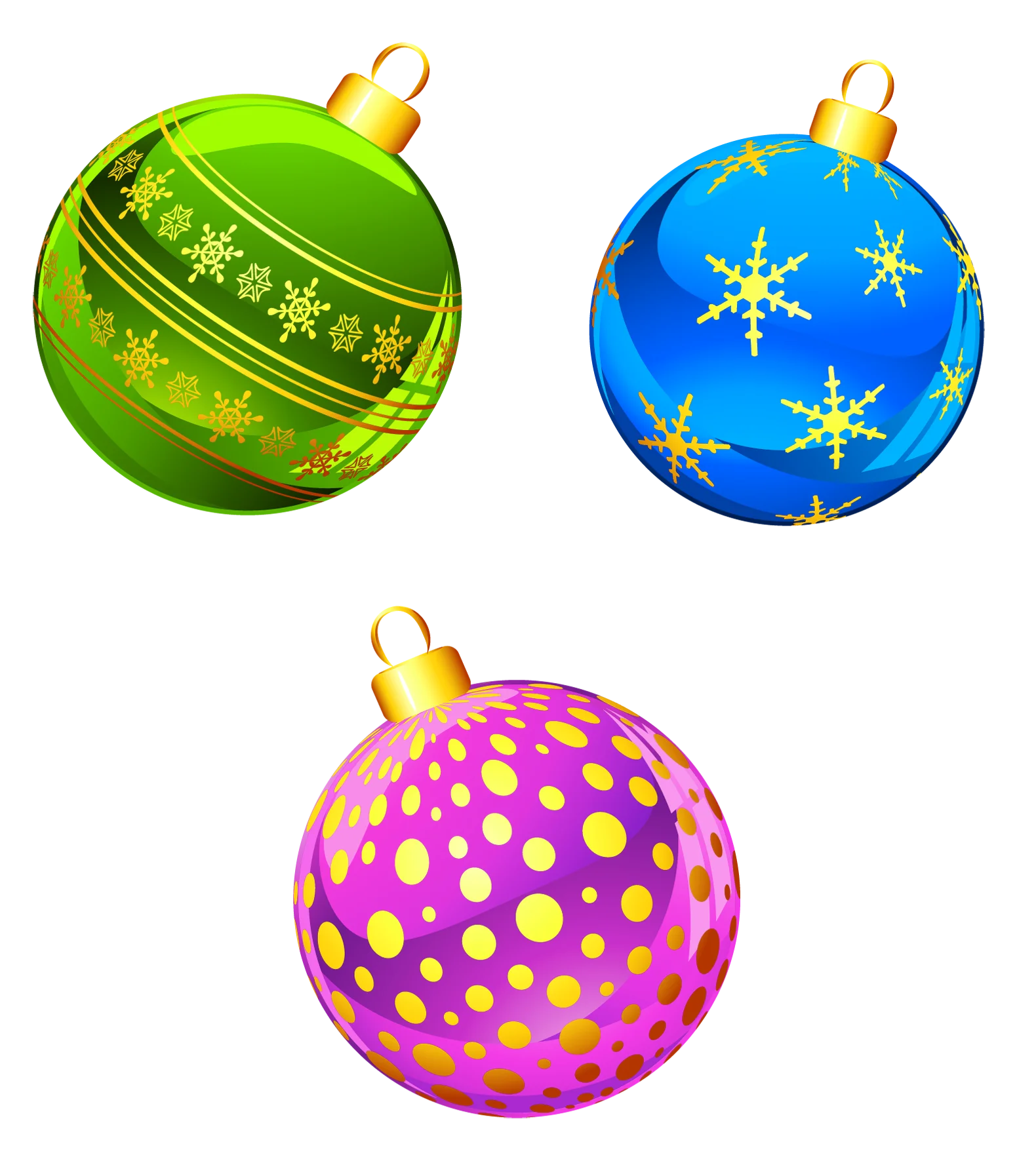 Festive Christmas Ornament Clipart Collection: Colorful Holiday Baubles