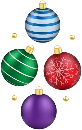 Festive Christmas Ornaments Clipart Collection - Colorful Holiday Decorations