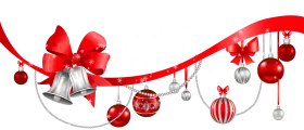 Festive Christmas Ornaments Clipart with Elegant Silver and Red Decorations
