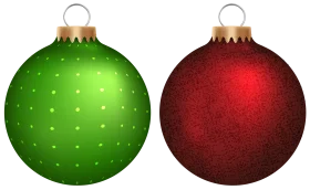 Festive Christmas Tree Ornament Clipart - Classic Holiday Baubles in Green and Red