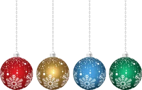 Festive Snowflake Christmas Ornament Clipart Collection in Seasonal Colors