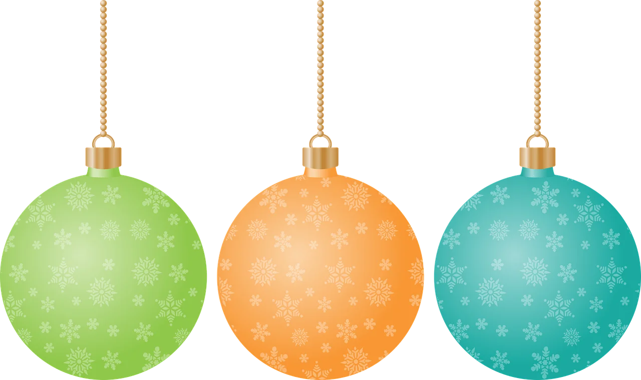Festive Watercolor Christmas Ornament Clipart - Soft Pastel Holiday Decorations
