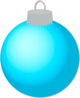 Luminous Aqua Blue Christmas Tree Ornament Clipart Design
