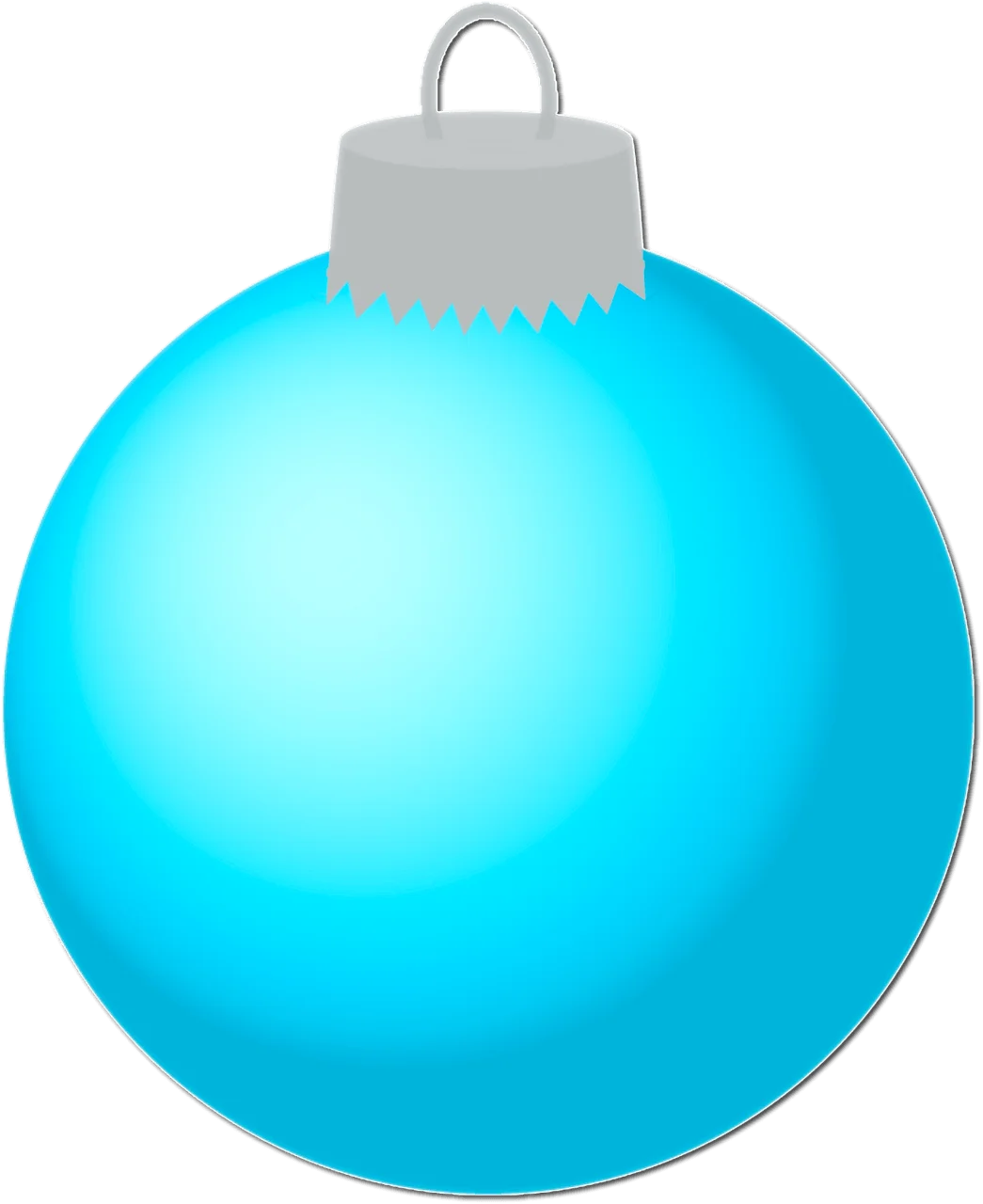 Luminous Aqua Blue Christmas Tree Ornament Clipart Design