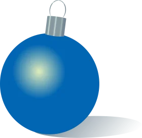 Serene Blue Christmas Ornament Clipart - Festive Holiday Decoration Design