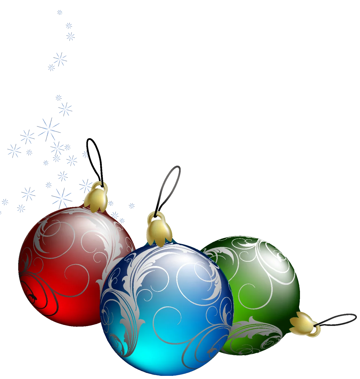 Shimmering Christmas Ornament Clipart Featuring Elegant Festive Baubles
