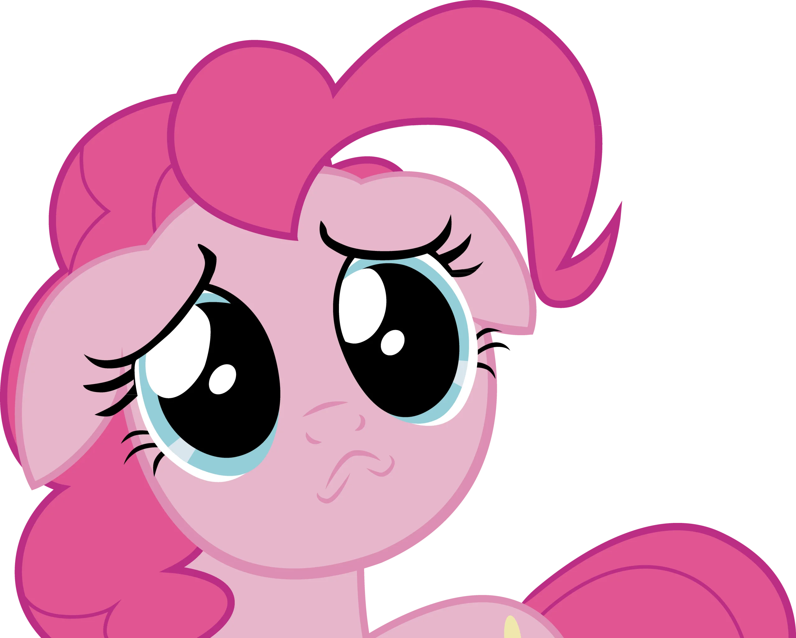 Adorable Pink Pony Clipart with Heartwarming Puppy-Dog Eyes and Gentle Expression