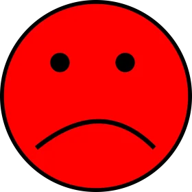 Crimson Melancholy: A Minimalist Sad Face Emotion Clipart Illustration