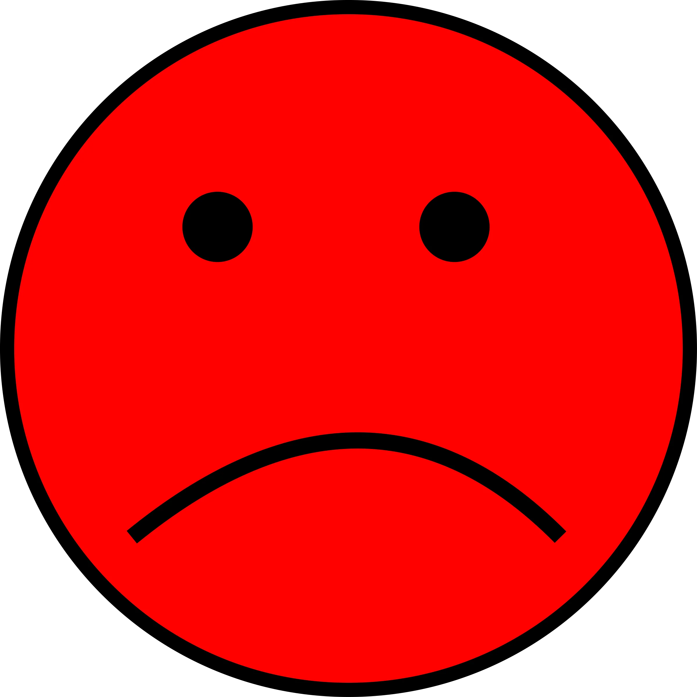 Crimson Melancholy: A Minimalist Sad Face Emotion Clipart Illustration