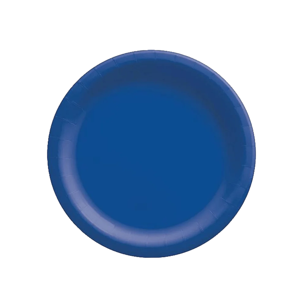 Elegant Royal Blue Ceramic Plate Clipart - Simple Minimalist Design