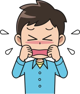 Emotional Distress Clipart: A Young Person's Tearful Expression of Overwhelming Feelings
