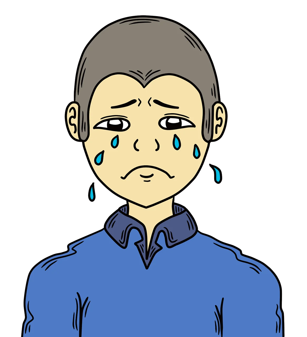 Emotional Distress Illustrated: A Melancholic Clipart Visualization of Inner Sorrow