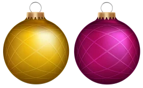 Festive Holiday Christmas Tree Ornaments Glossy Clipart Design