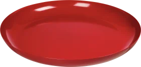 Glossy Crimson Ceramic Serving Plate Clipart for Culinary Design