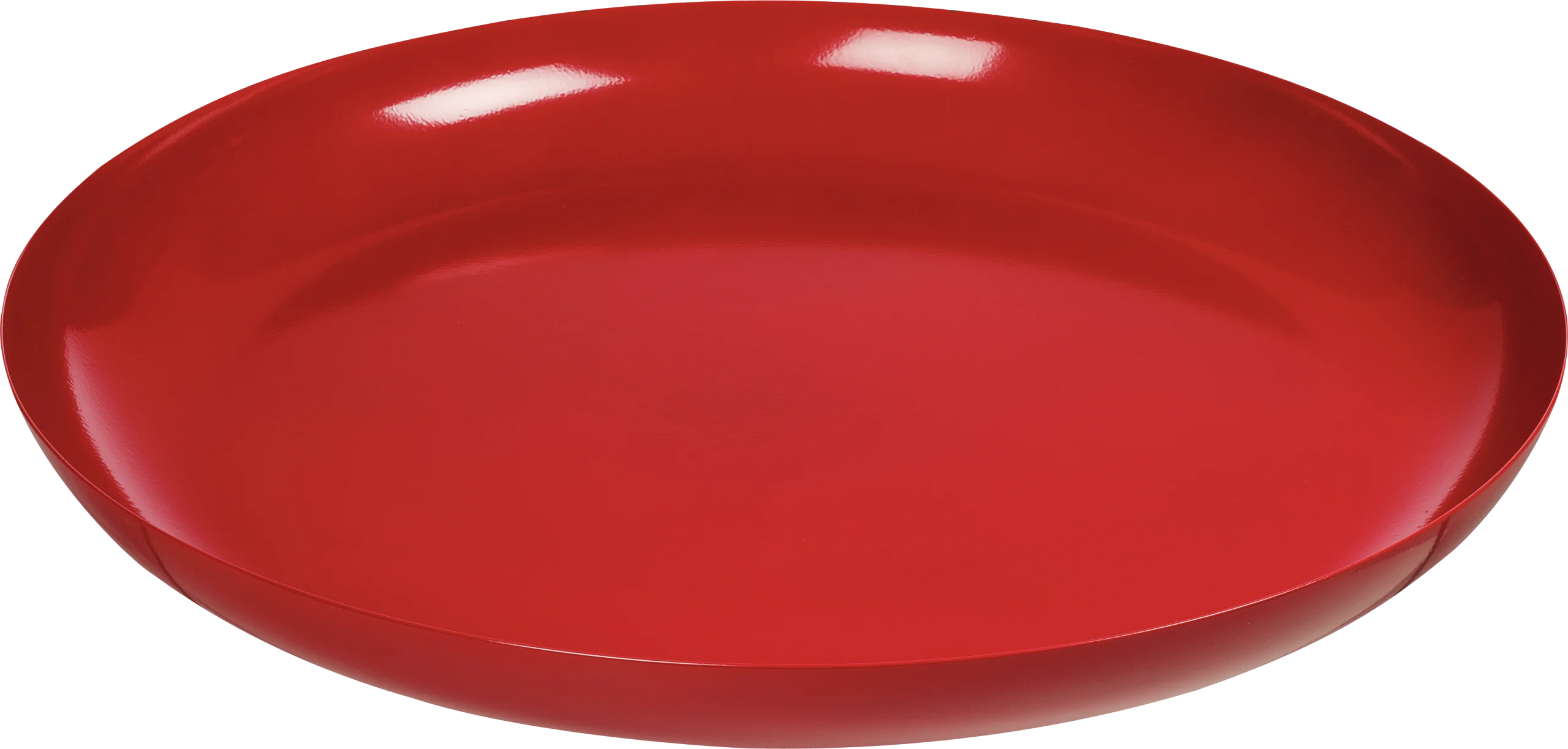 Glossy Crimson Ceramic Serving Plate Clipart for Culinary Design