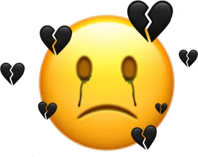 Heartbroken Emoji Clipart: Melancholy Digital Expression of Emotional Distress