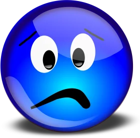 Melancholy Blue 3D Glossy Sad Emotion Clipart Graphic Design Element