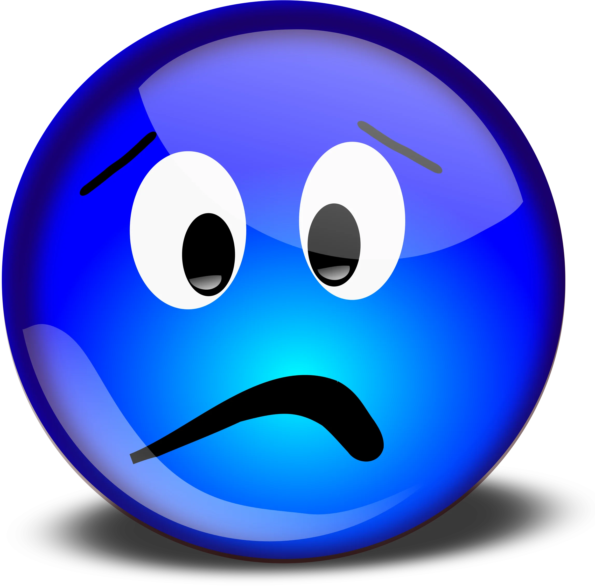 Melancholy Blue 3D Glossy Sad Emotion Clipart Graphic Design Element