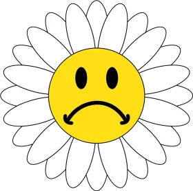 Melancholy Daisy Flower Clipart: A Wilting Emotional Representation of Sadness