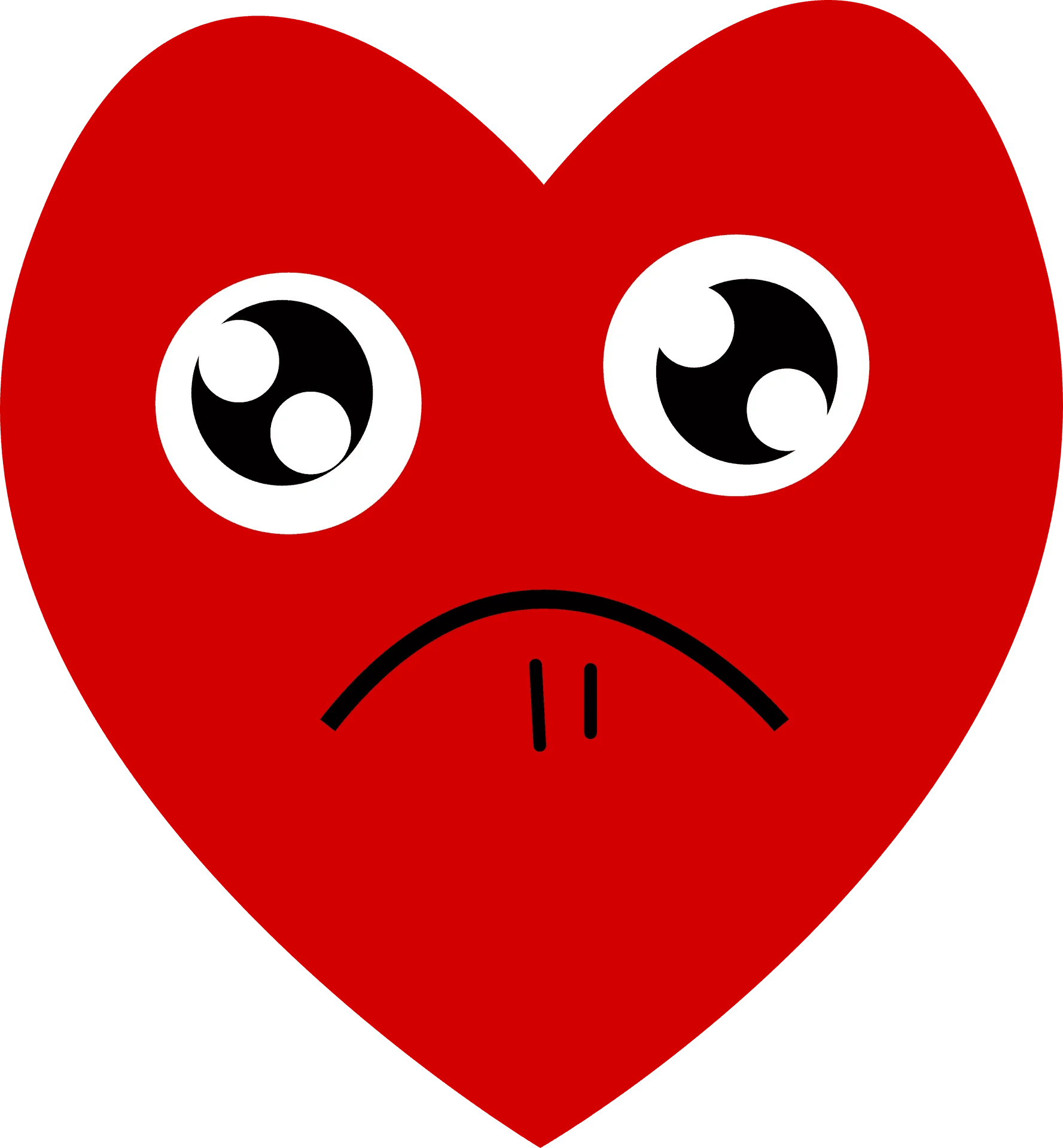 Melancholy Heart-Shaped Clipart: A Poignant Emotional Graphic Expression of Sadness
