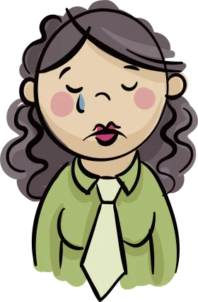 Melancholy Moments: A Tearful Emotional Clipart Illustration of Inner Sorrow