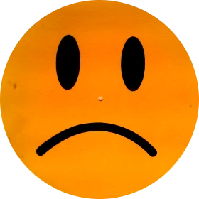 Melancholy Orange Emoji Clipart: A Frowning Face Expressing Disappointment