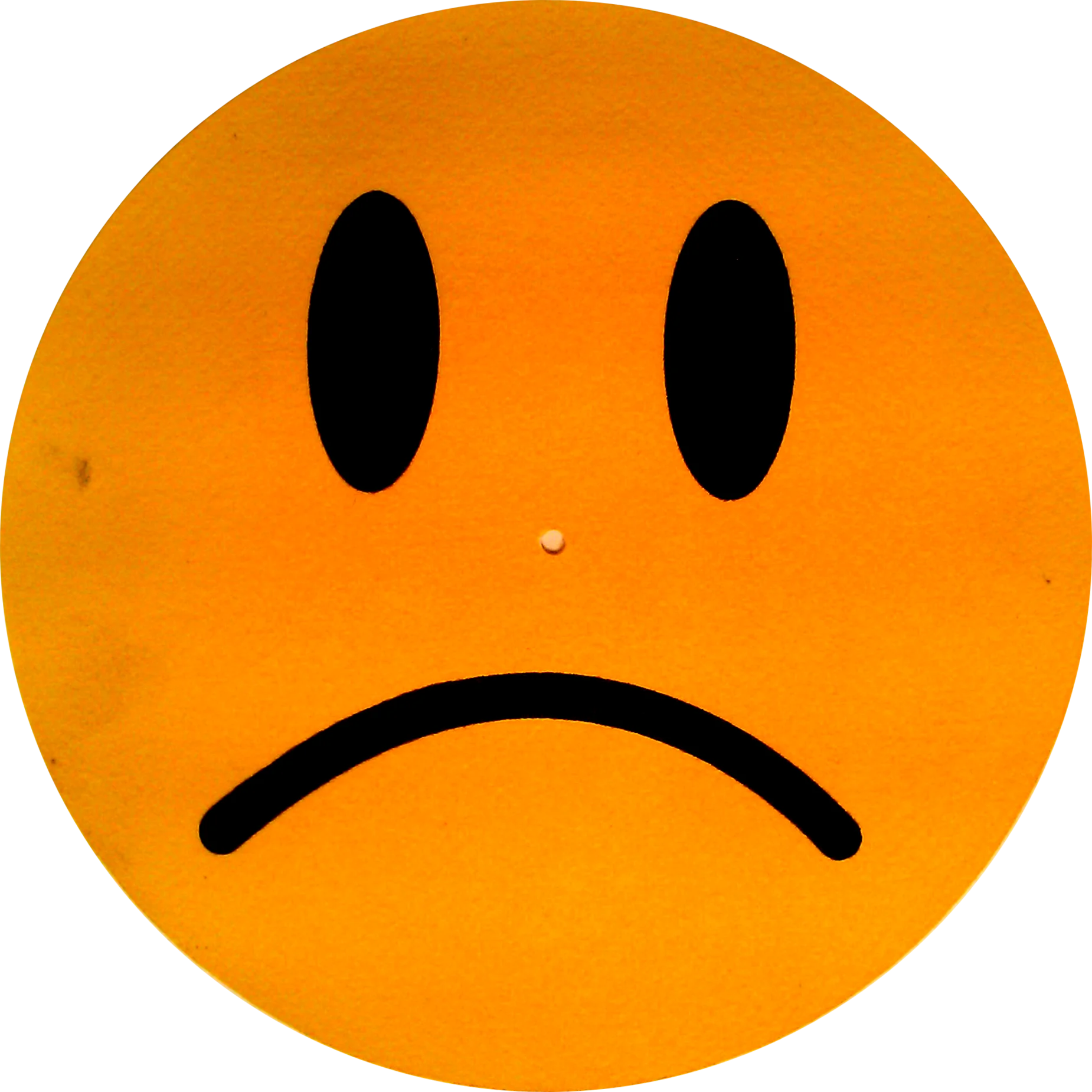 Melancholy Orange Emoji Clipart: A Frowning Face Expressing Disappointment