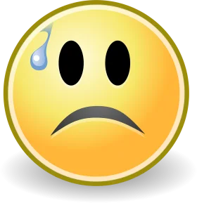 Melancholy Yellow Emoji Clipart: Expressing Emotional Distress with a Droplet