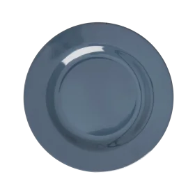 Minimalist Blue-Gray Ceramic Serving Plate Clipart Design Element