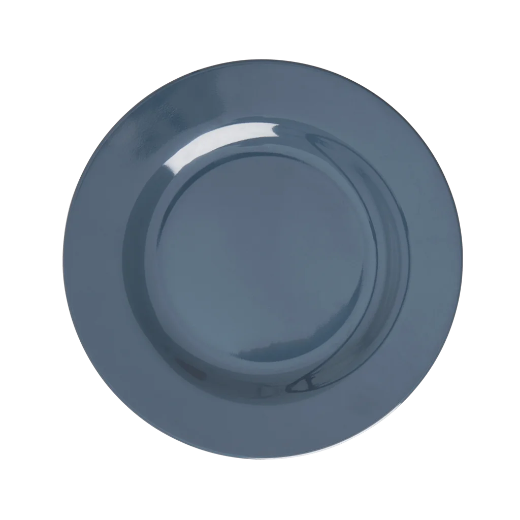 Minimalist Blue-Gray Ceramic Serving Plate Clipart Design Element