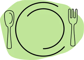 Minimalist Dining Essentials Clipart - Simple Place Setting Illustration