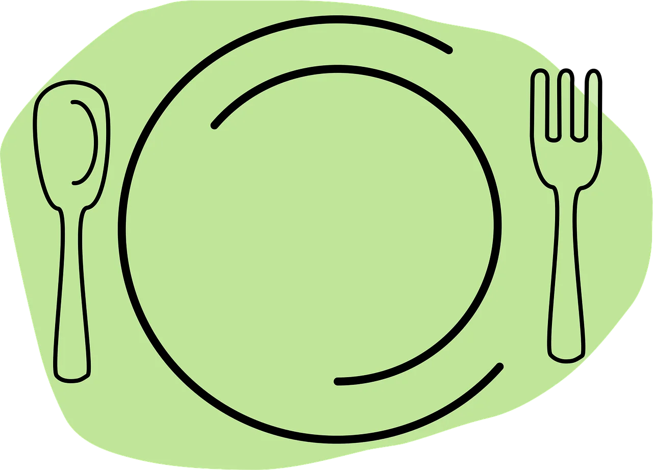 Minimalist Dining Essentials Clipart - Simple Place Setting Illustration