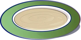Minimalist Green-Rimmed Ceramic Serving Plate Clipart Design Element