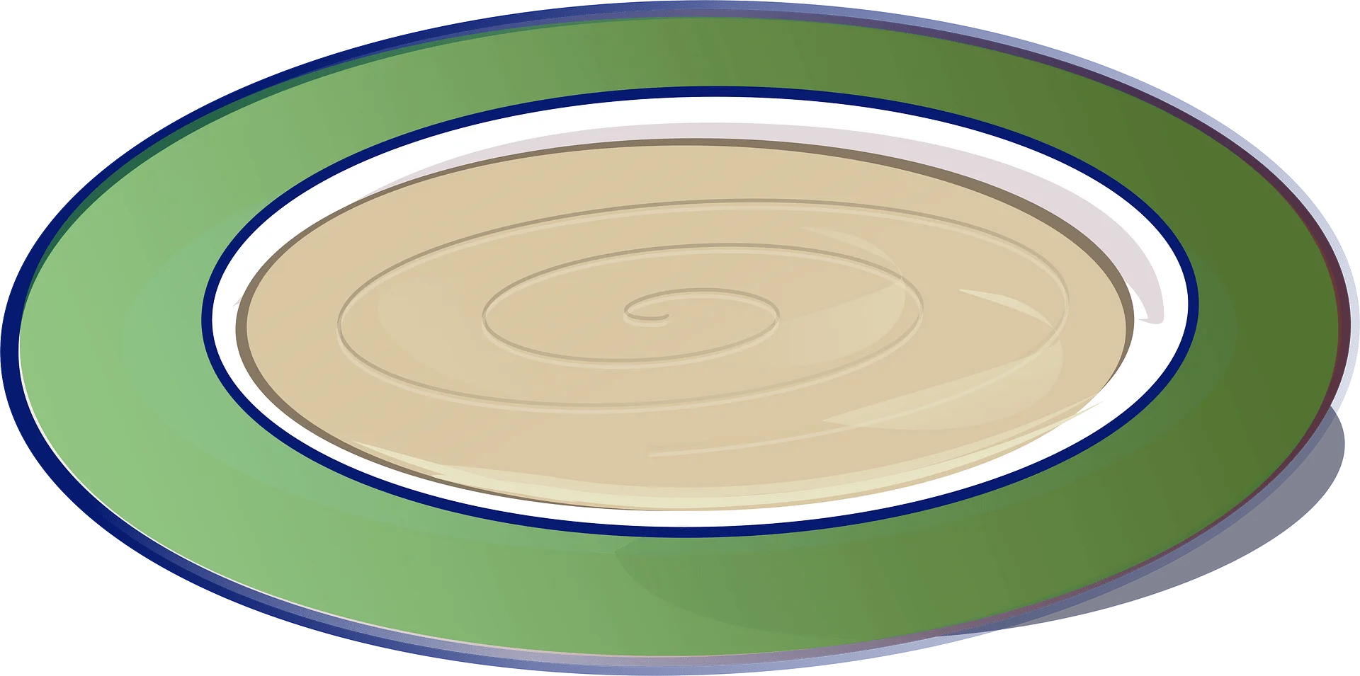 Minimalist Green-Rimmed Ceramic Serving Plate Clipart Design Element