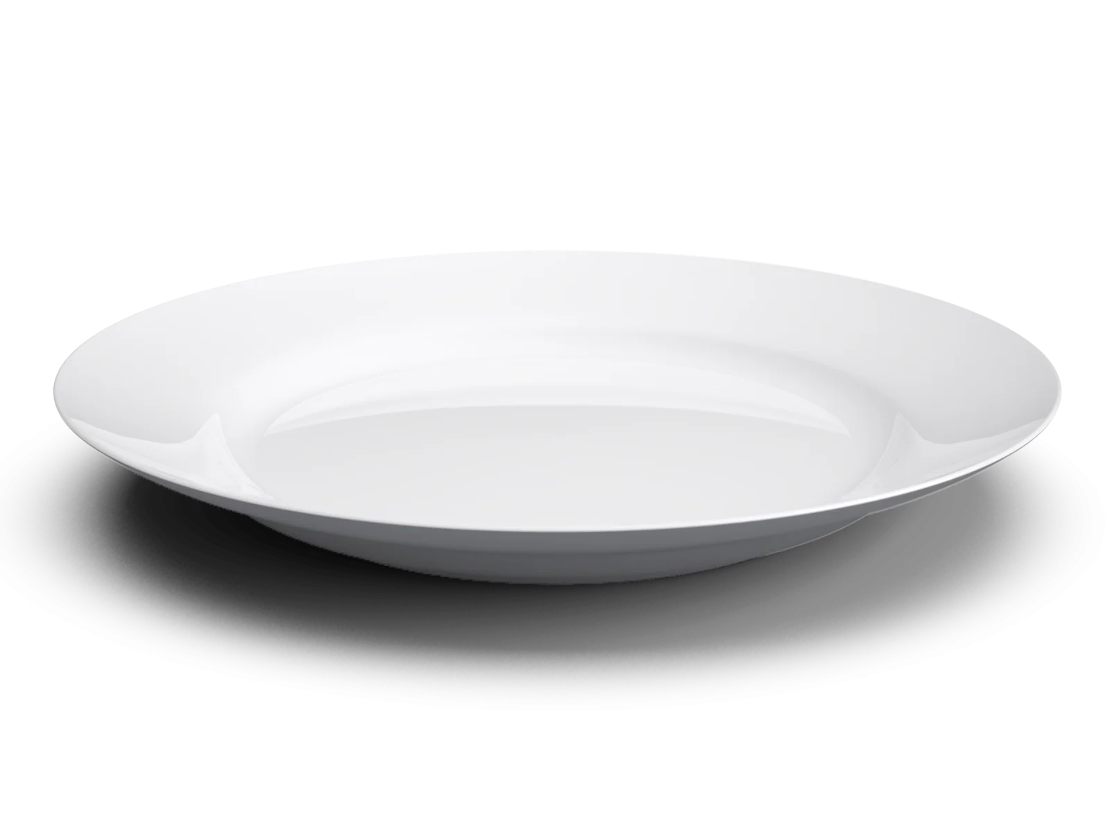 Minimalist White Ceramic Serving Plate Clipart on Neutral Background