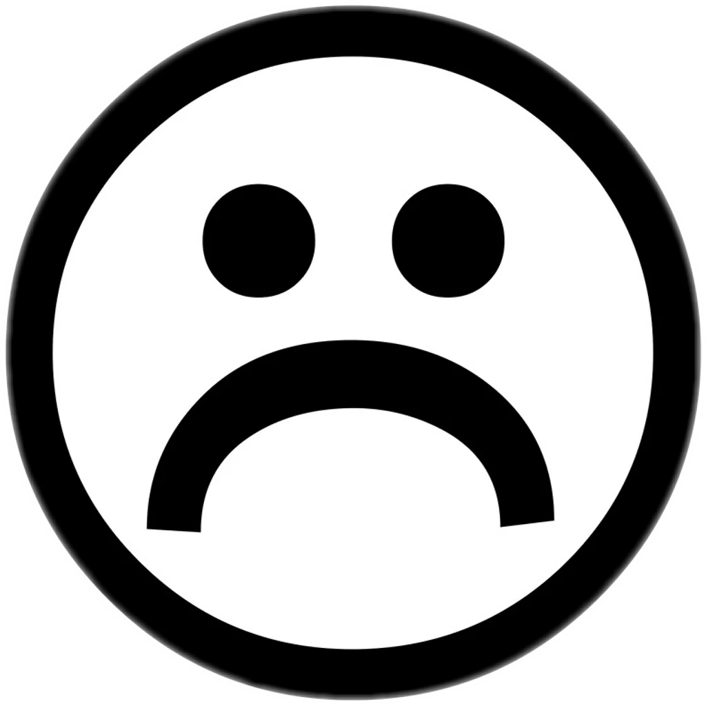Monochrome Melancholy Emoji Clipart Expressing Deep Emotional Sorrow