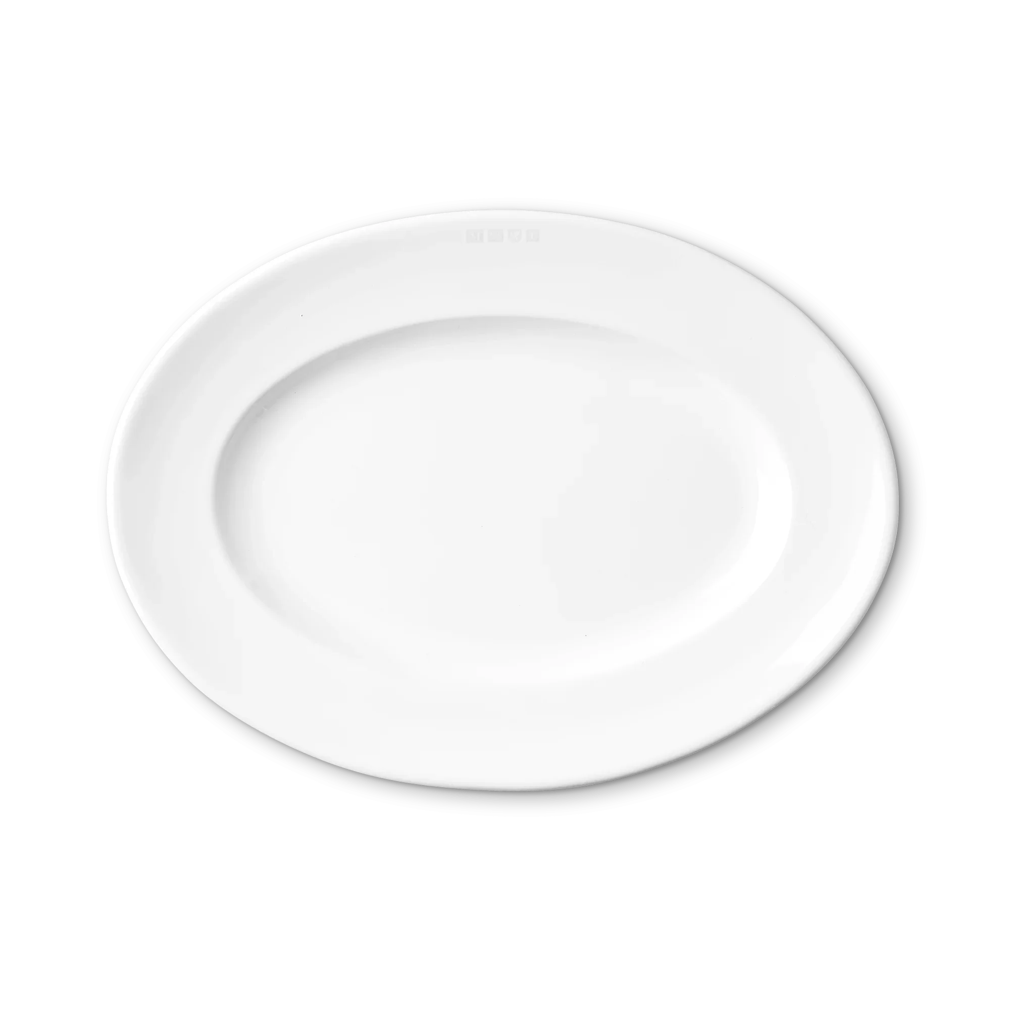 Simple White Oval Ceramic Serving Plate Minimalist Clipart Design