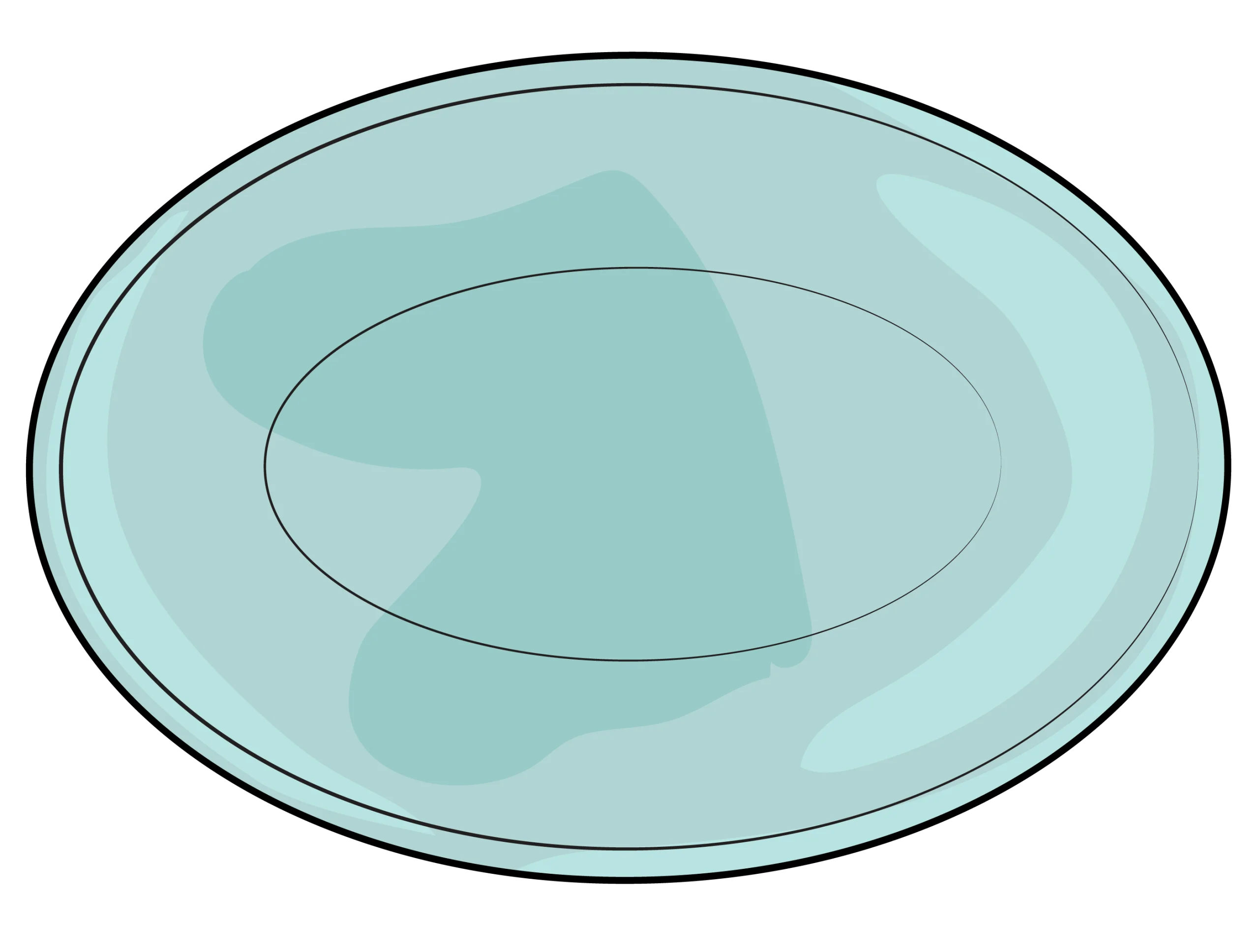 Soft Aqua Oval Ceramic Serving Plate Clipart with Subtle Elegance