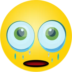 Tearful Oversized Eyes Emoji Clipart: Emotional Digital Expression of Sorrow