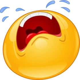 Tearful Yellow Emoji Clipart Expressing Deep Emotional Distress and Sorrow