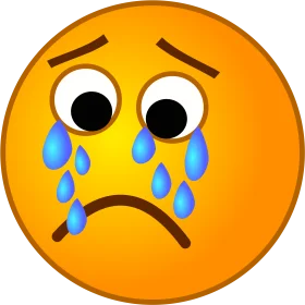Tearful Yellow Emoji Clipart: Expressive Digital Sad Face Illustration